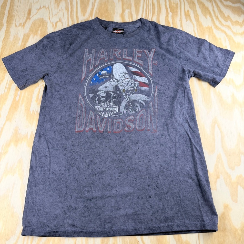 Harley‎ Davidson Durango Colorado Graphic T-Shirt Mens Medium Gray Acid Wash Tee